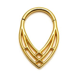 14K Gold Weave Pattern design Clicker Hoop Ring for Nose Septum, Daith Piercing 16G Body Jewellery - Inner Diameter size 8mm