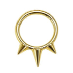 14K Gold Spike Clicker Hoop Ring for Nose Septum, Daith Piercing 16G Body Jewellery - Inner Diameter size 8mm
