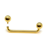14K Gold Ball Surface Barbell Dermal Staple Piercing Internally Threaded 16G 14G Body Jewellery