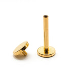 14K Gold Labret Stud Lip Piercing with Flat top Cylinder Internal Threaded 16G 14G Body Jewellery