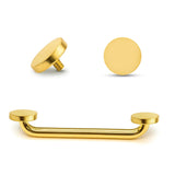 14K Gold Dermal Staple Flat Top Surface Piercing Internally Threaded 16G 14G Body Jewellery