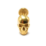 14K Gold Skull Head Labret Stud Lip Piercing Philtrum, Tragus, Helix, Cartilage 16G Body Jewellery Internally Threaded