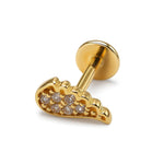 14K Gold Angel Wing Labret Stud Lip Piercing, Tragus, Helix, Cartilage 16G Body Jewellery Internally Threaded