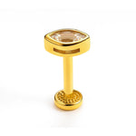 14K Gold Eye Shape Labret Stud Lip Piercing Philtrum, Tragus, Helix, Cartilage 16G Body Jewellery Internally Threaded