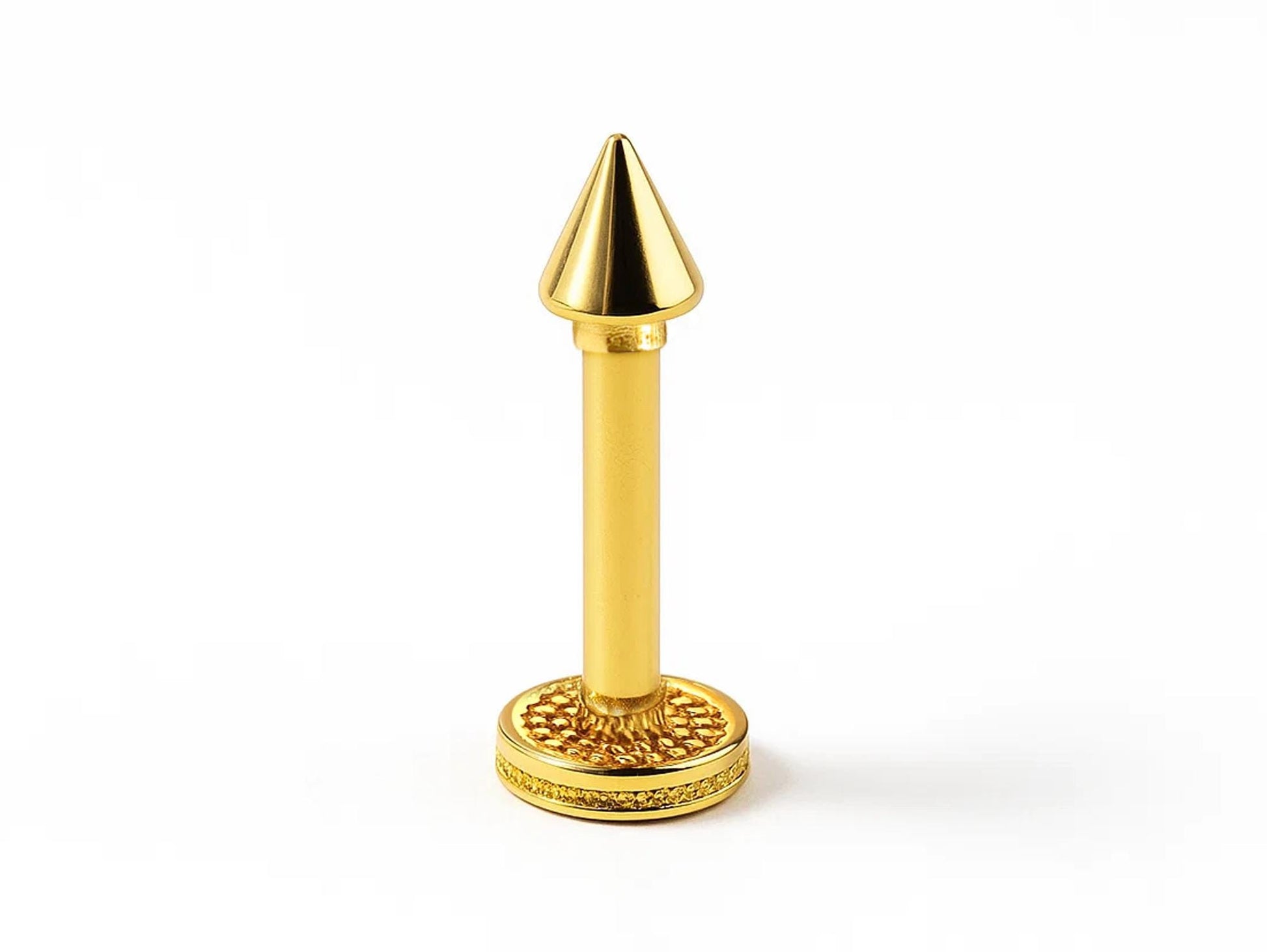 14K Gold Unique Spike/Cone Labret Stud Lip Piercing, Tragus, Helix, Cartilage 16G Body Jewellery Internally Threaded