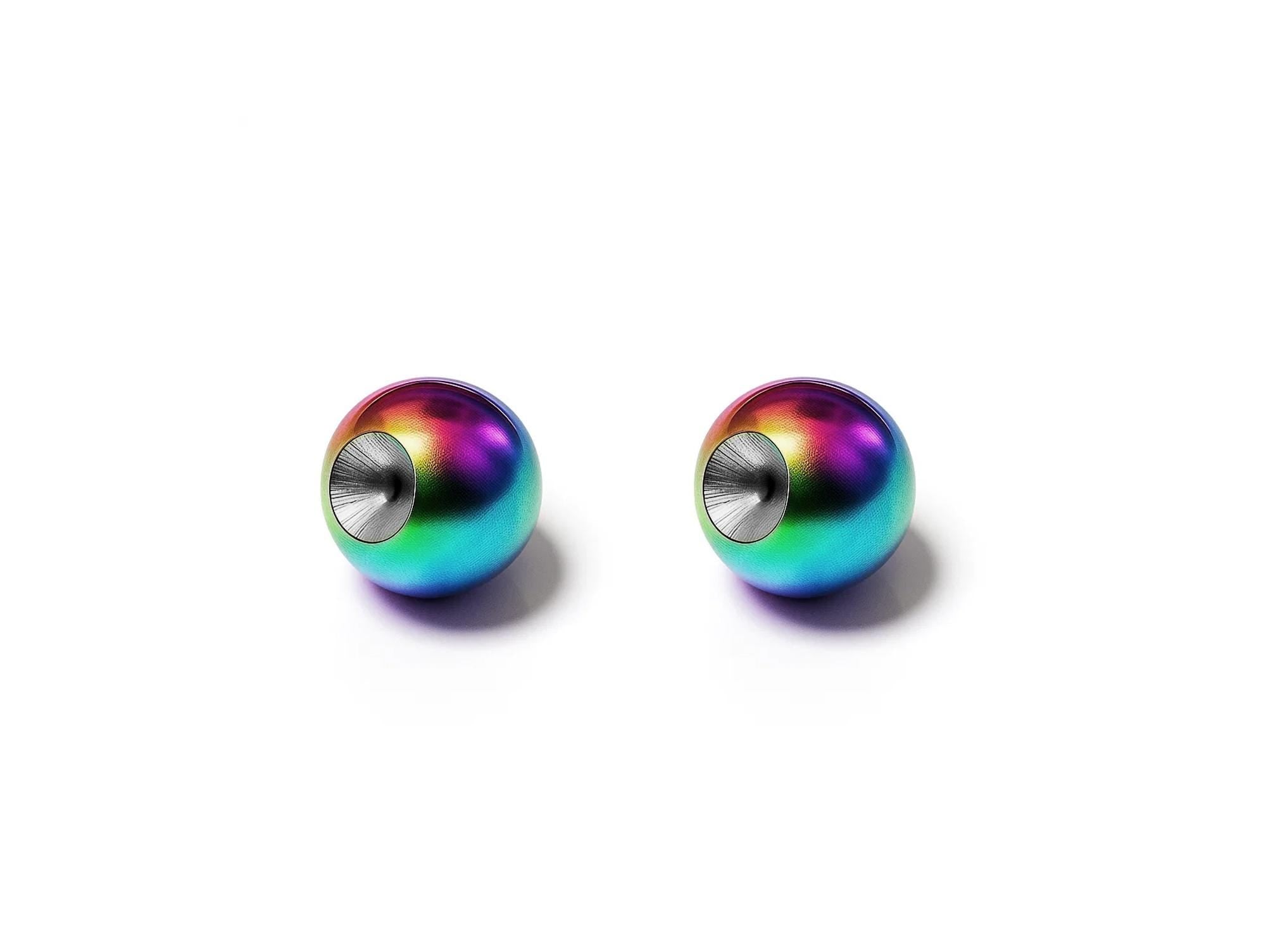 Titanium Dimple Ball: Loose Ball Captive Bead Rings Body Jewelry, 2pcs