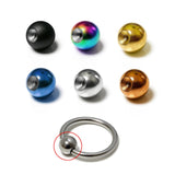 Titanium Dimple Ball: Loose Ball Captive Bead Rings Body Jewelry, 2pcs