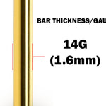 14K Gold Curved Barbell Belly Bar: 14G Navel Piercing with Bottom Hollow Ball