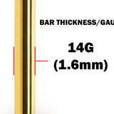 14K Gold Curved Barbell Belly Bar: 14G Navel Piercing with Bottom Hollow Ball