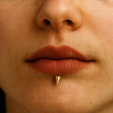 14k gold Spike Labret Stud Lip Piercing - Internally Threaded - 14g, 16g Body Jewellery