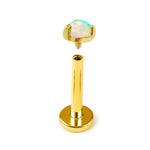 14K Gold Opal Labret Stud – Internally Threaded Body Piercing