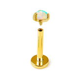 14K Gold Opal Labret Stud – Internally Threaded Body Piercing