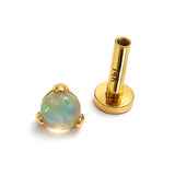 14K Gold Opal Labret Stud – Internally Threaded Body Piercing