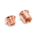 Ear stretching silver double plug gauges gold, rose gold plating 12g-14mm - (1 piece)