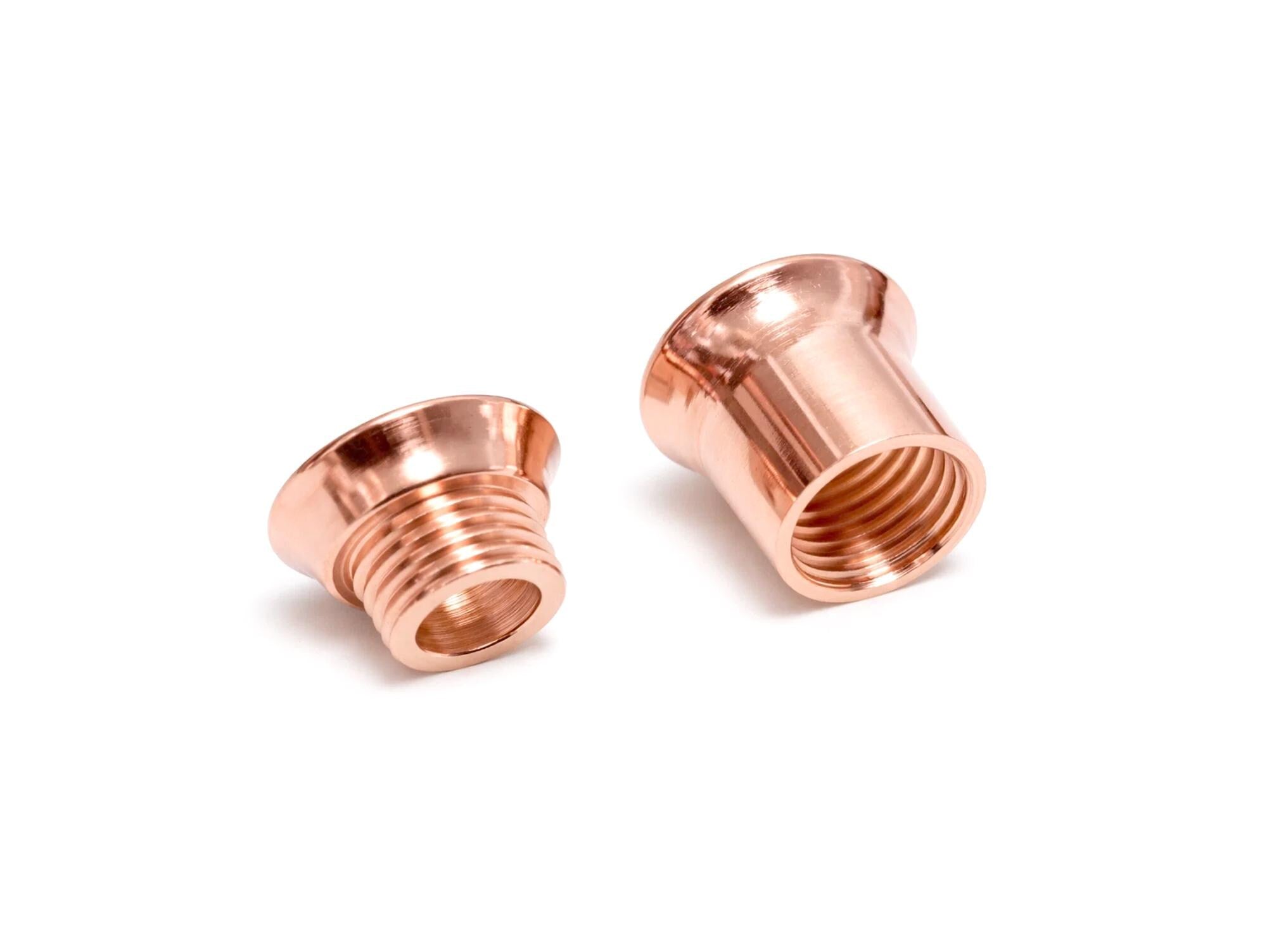 Ear stretching silver double plug gauges gold, rose gold plating 12g-14mm - (1 piece)