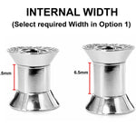 14K White Gold Double Plug Ear Tunnels, Ear stretching gauges with Gemstones - 12g-24mm Sold Individually