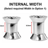 14K White Gold Double Plug Ear Tunnels, Ear stretching gauges with Gemstones - 12g-24mm Sold Individually