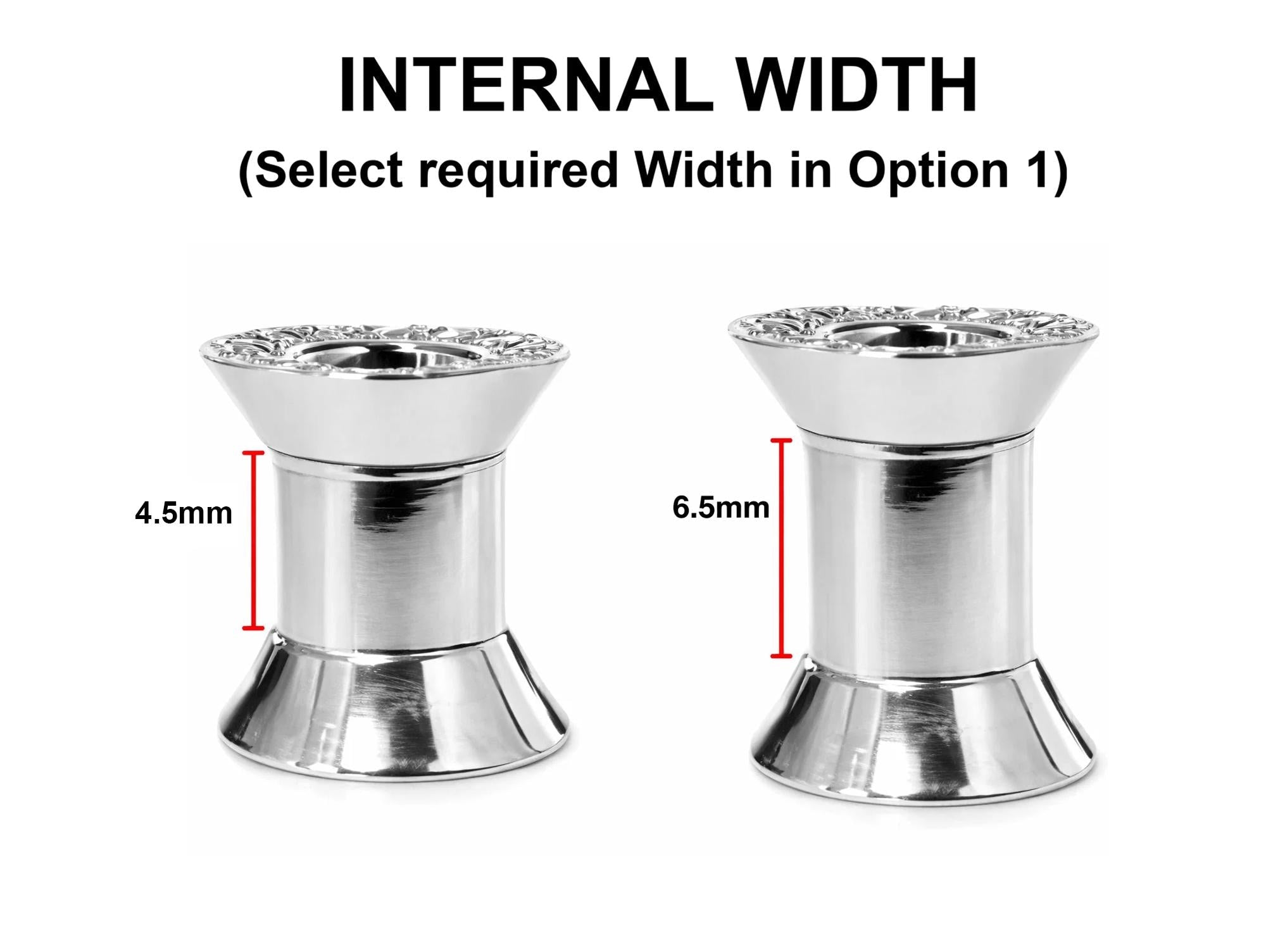 14K White Gold Double Plug Ear Tunnels, Ear stretching gauges with Gemstones - 12g-24mm Sold Individually