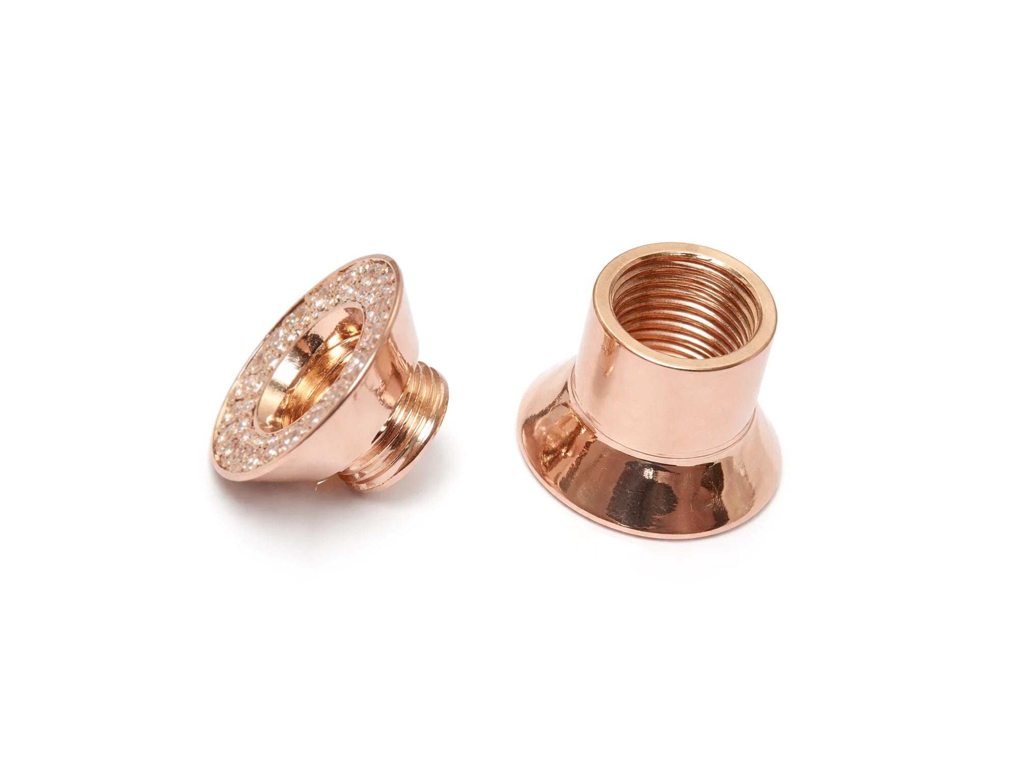 Silver double plug ear stretching gauges with gemstones 12g-14mm - Screw Tunnel (1 piece)