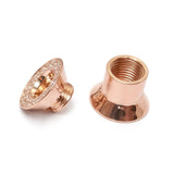 Silver double plug ear stretching gauges with gemstones 12g-14mm - Screw Tunnel (1 piece)