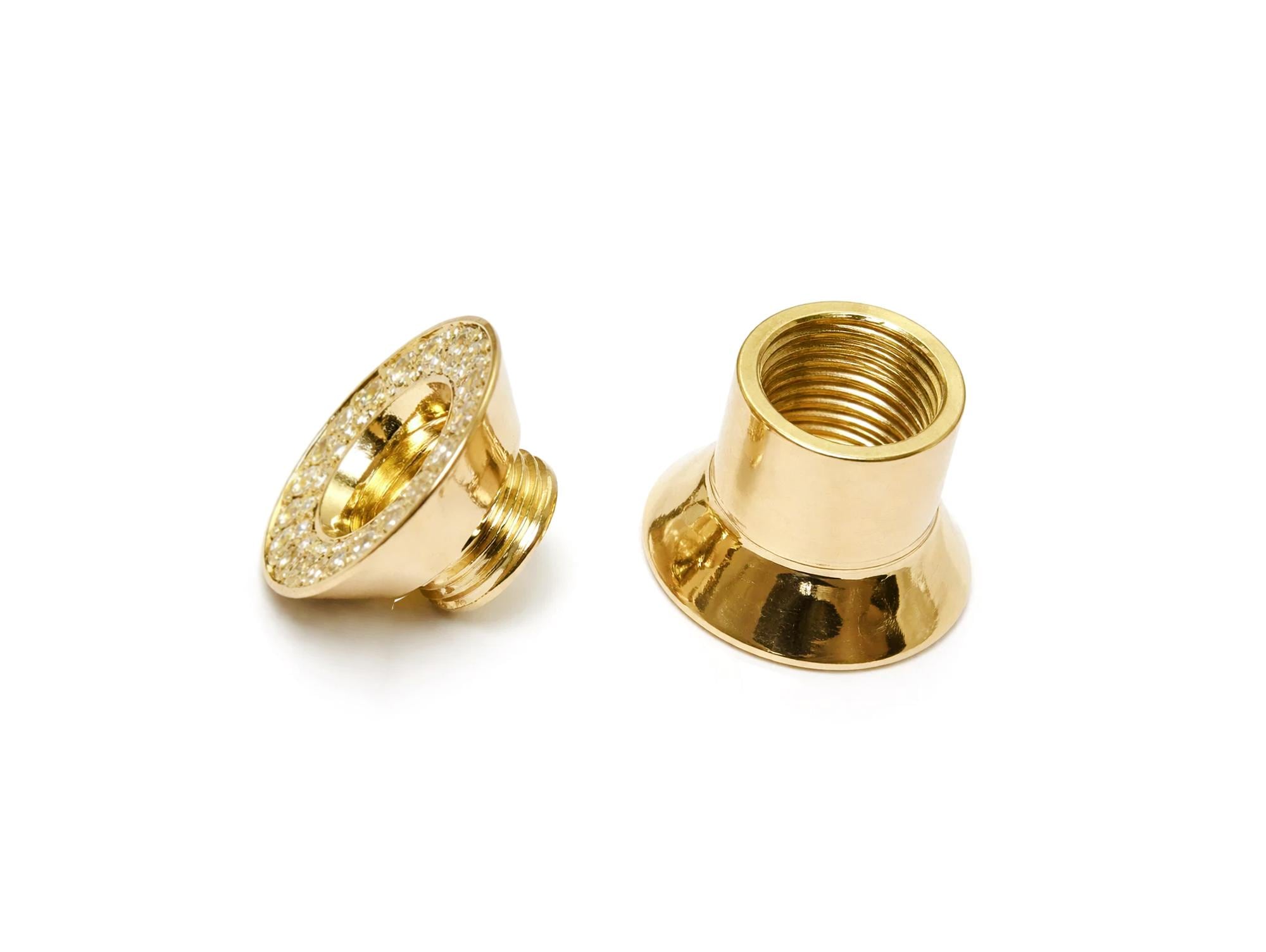 Silver double plug ear stretching gauges with gemstones 12g-14mm - Screw Tunnel (1 piece)