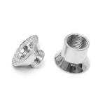 Silver double plug ear stretching gauges with gemstones 12g-14mm - Screw Tunnel (1 piece)