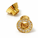 Solid Gold 14K Double Plug Ear Tunnels, Ear stretching gauges with Gemstones - 12g-24mm Sold Individually
