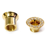 Solid Gold 14K Double Plug Ear Tunnels, Ear stretching gauges with Gemstones - 12g-24mm Sold Individually