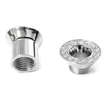 14K White Gold Double Plug Ear Tunnels, Ear stretching gauges with Gemstones - 12g-24mm Sold Individually