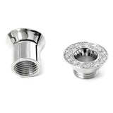 14K White Gold Double Plug Ear Tunnels, Ear stretching gauges with Gemstones - 12g-24mm Sold Individually