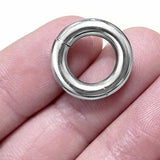 14K White Gold Septum Clicker: Big Gauge Hinged Nose Ring, Ear hoops (12G-2G)