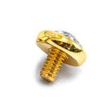 14K Gold Flat gem: Internally Threaded Piercing Replacement Part