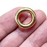 14K Gold Septum Clicker: Big Gauge Hinged Nose Ring, Ear hoops (12G-2G)