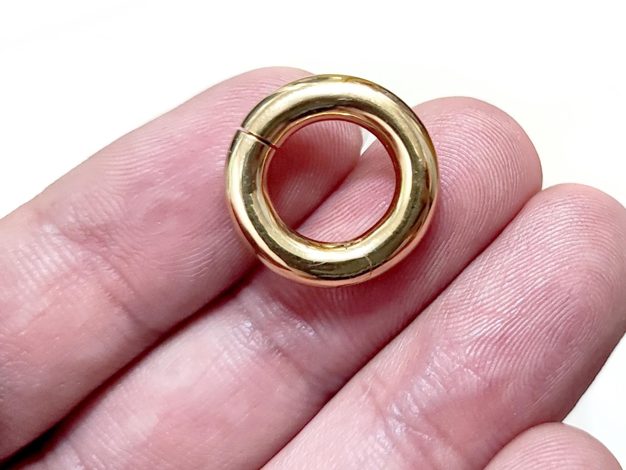 14K Gold Septum Clicker: Big Gauge Hinged Nose Ring, Ear hoops (12G-2G)
