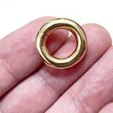 14K Gold Septum Clicker: Big Gauge Hinged Nose Ring, Ear hoops (12G-2G)
