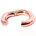 14K Rose Gold Septum Clicker: Big Gauge Hinged Nose Ring, Ear hoops (12G-2G)