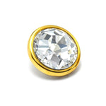 14K Gold Flat gem: Internally Threaded Piercing Replacement Part