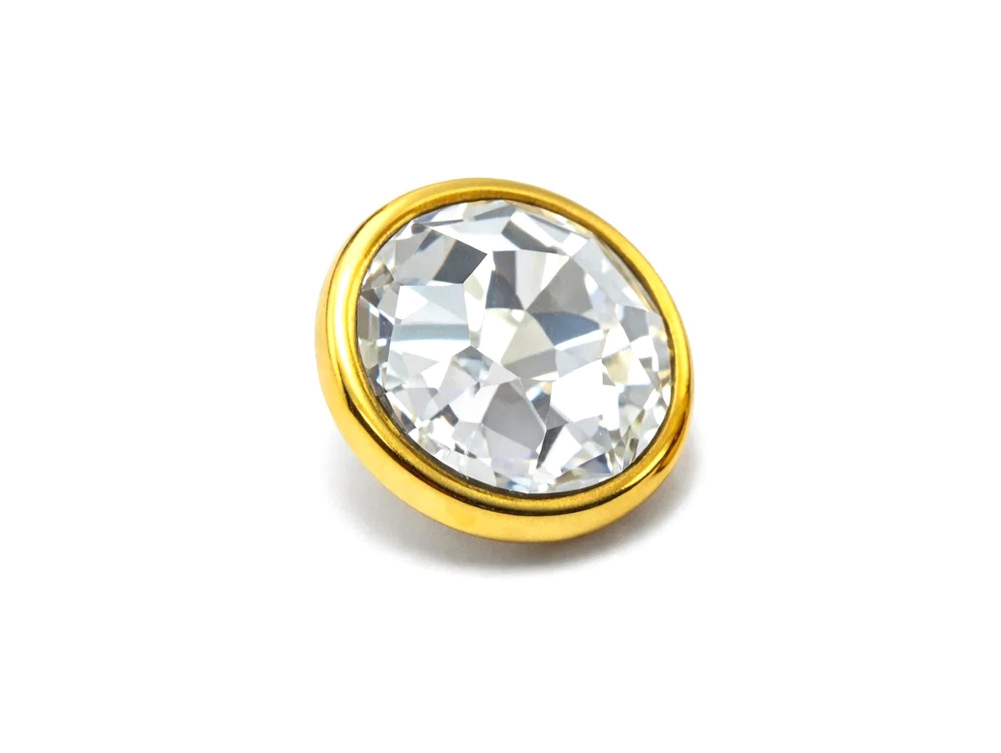 14K Gold Flat gem: Internally Threaded Piercing Replacement Part
