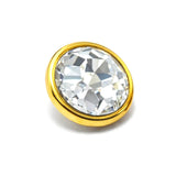 14K Gold Flat gem: Internally Threaded Piercing Replacement Part