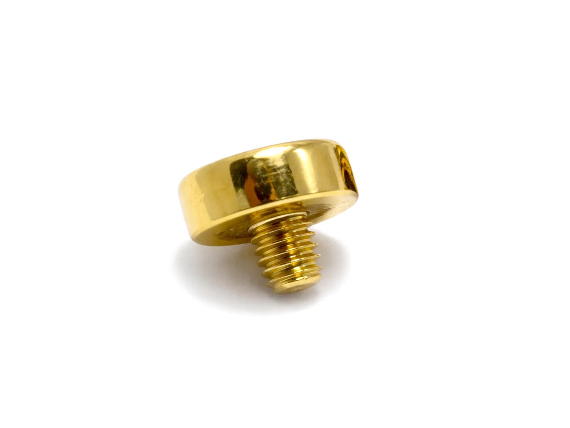 14K Gold Flat top cylinder: Internally Threaded Piercing Replacement Part