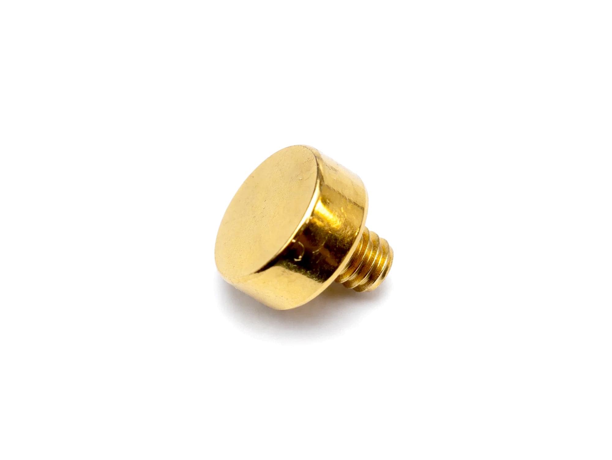 14K Gold Flat top cylinder: Internally Threaded Piercing Replacement Part