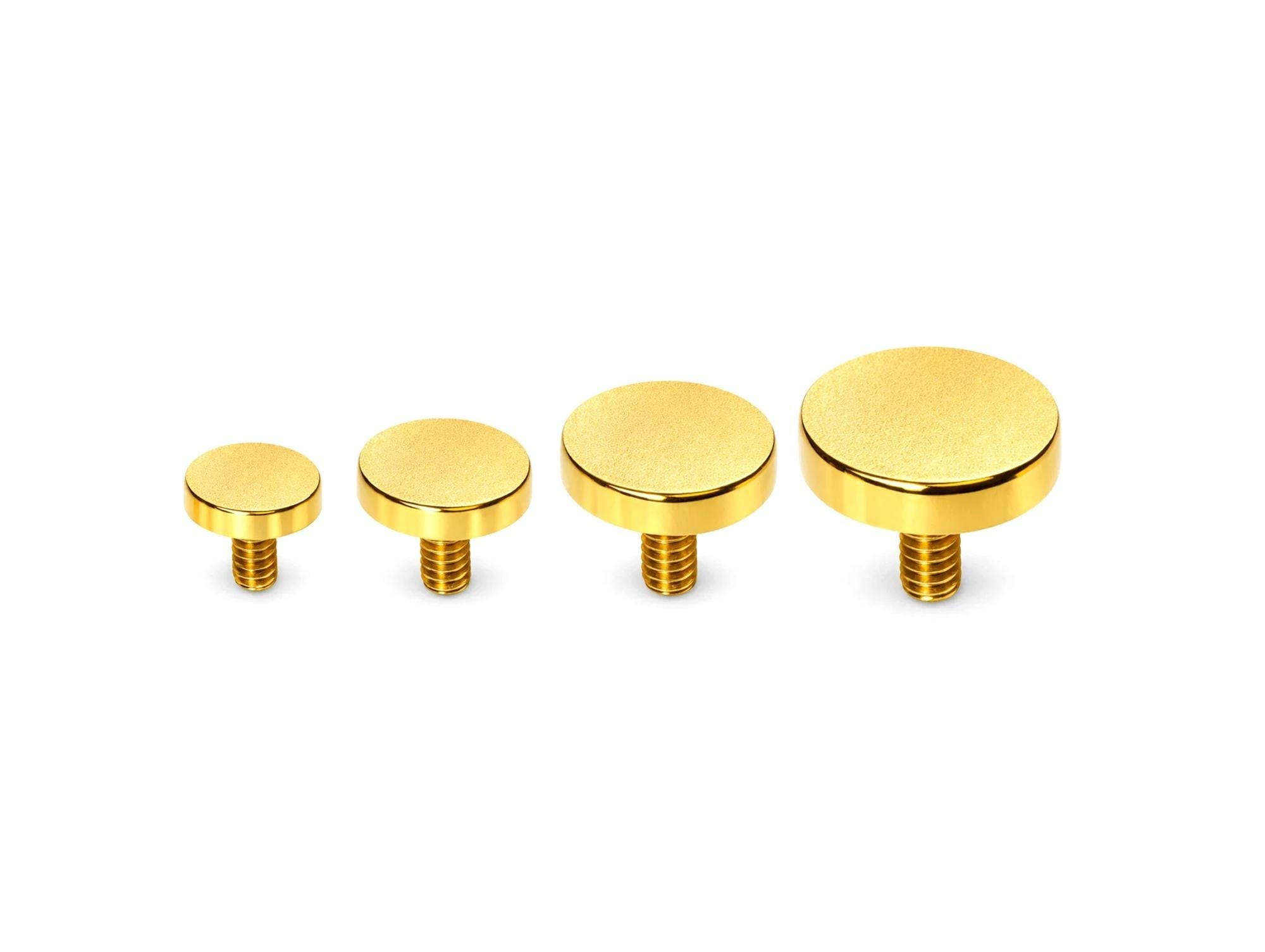 14K Gold Flat top cylinder: Internally Threaded Piercing Replacement Part