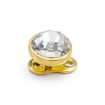 18K Gold 16G Micro Dermal Anchor Skin Jewelry Implant with Flat Gem Stones - Internally threaded