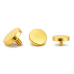 18K Gold 16G Micro Dermal Anchor Piercing Implant with Flat Cylinder Top - Internally threaded