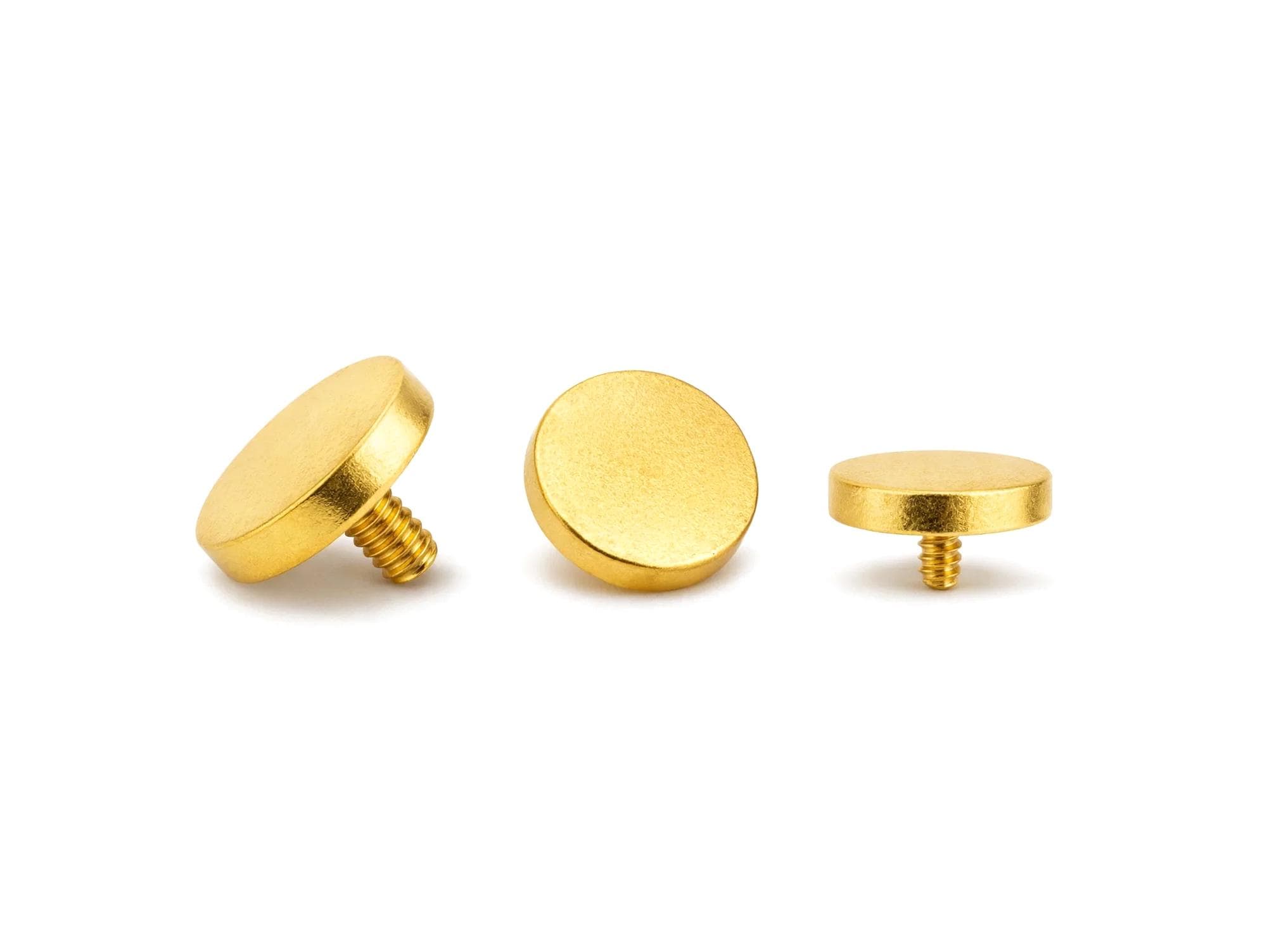 18K Gold 16G Micro Dermal Anchor Piercing Implant with Flat Cylinder Top - Internally threaded