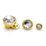 18K Gold 16G Micro Dermal Anchor Skin Jewelry Implant with Flat Gem Stones - Internally threaded