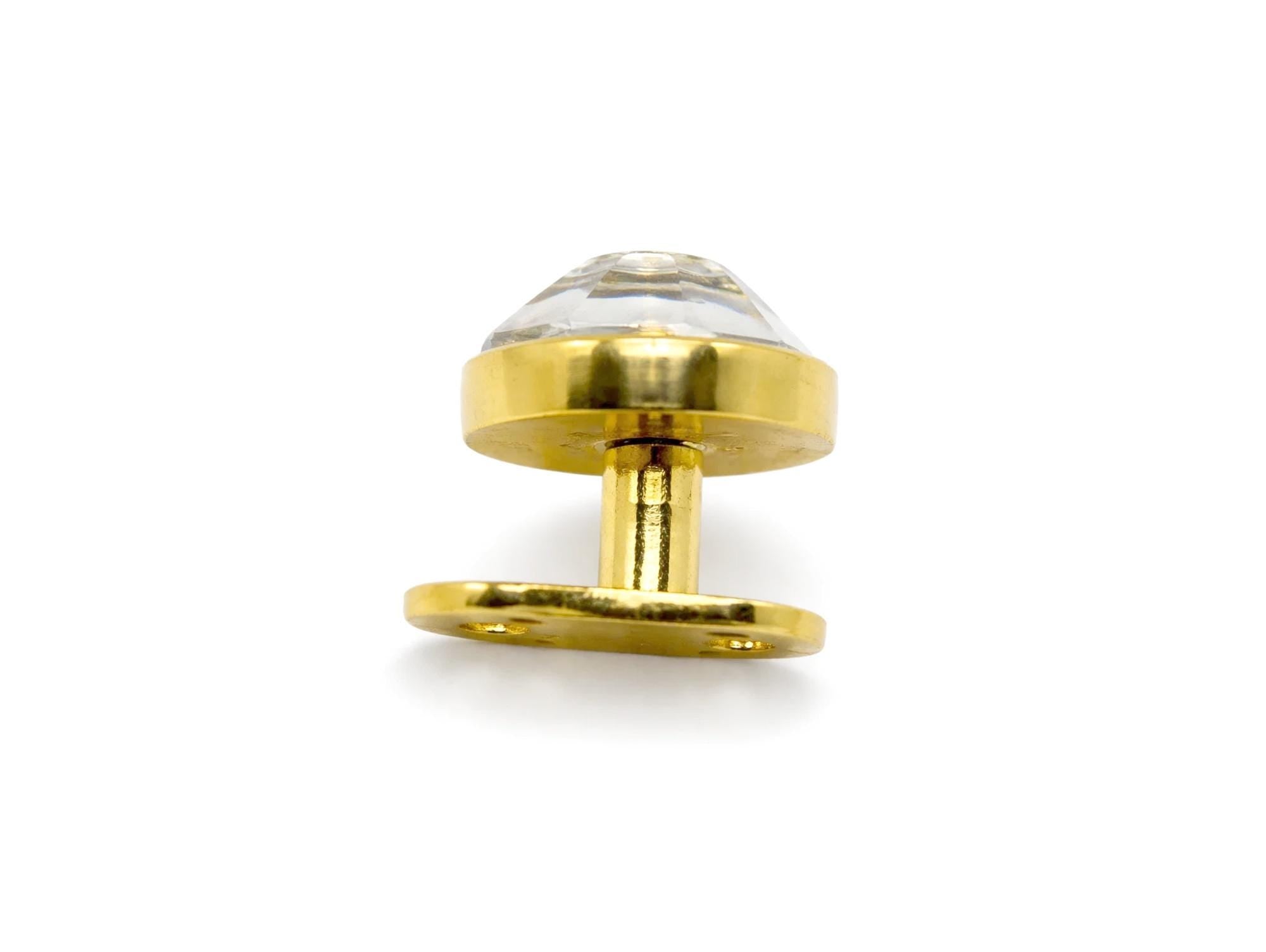 18K Gold 16G Micro Dermal Anchor Skin Jewelry Implant with Flat Gem Stones - Internally threaded