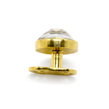 18K Gold 16G Micro Dermal Anchor Skin Jewelry Implant with Flat Gem Stones - Internally threaded