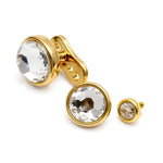 18K Gold 16G Micro Dermal Anchor Skin Jewelry Implant with Flat Gem Stones - Internally threaded