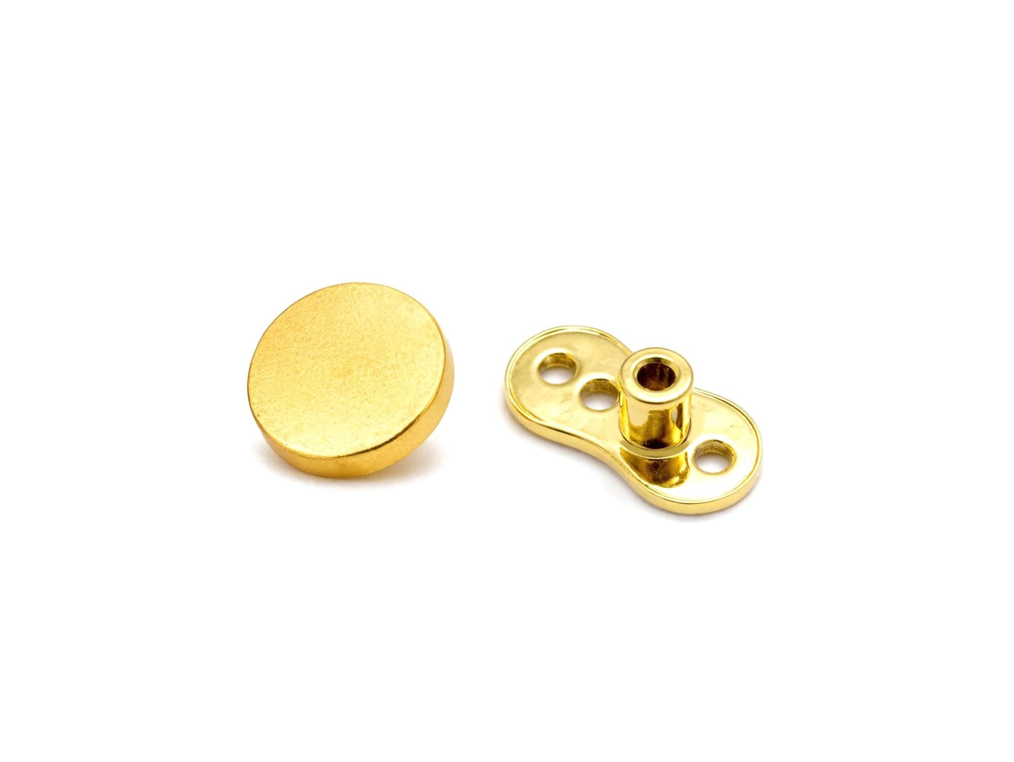 18K Gold 16G Micro Dermal Anchor Piercing Implant with Flat Cylinder Top - Internally threaded